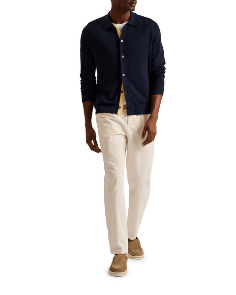 Men | Long Sleeve Regular Button Through | Navy