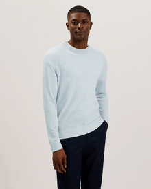 Men | Long Sleeve Regular Silk Blend Cre | Light Blue