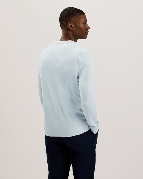Men | Long Sleeve Regular Silk Blend Cre | Light Blue