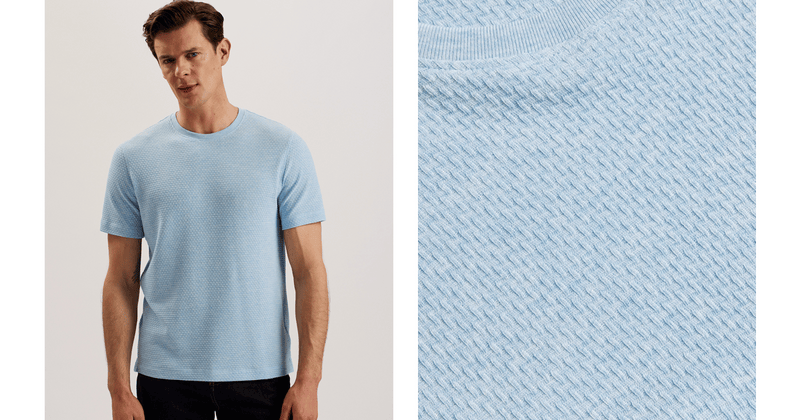 Men | Curlys Short Sleeve Reg Textured T Shirt | Light Blue
