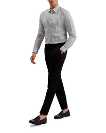 Men | Joshhy Long Sleeve Hex Geo Shirt | White Pastel