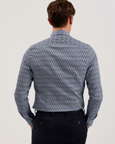 Men | Frestin Long Sleeve Retro Stripe Geo Sh | Navy