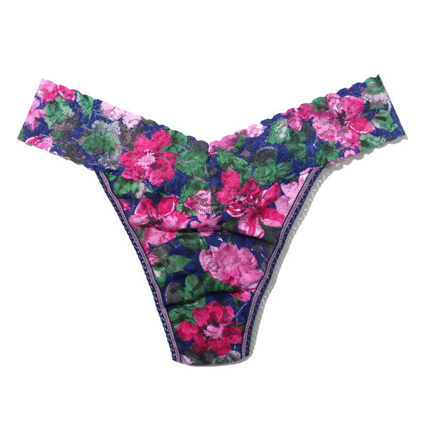 Signature Lace Original Rise Thong | Tis The Season (Blue)