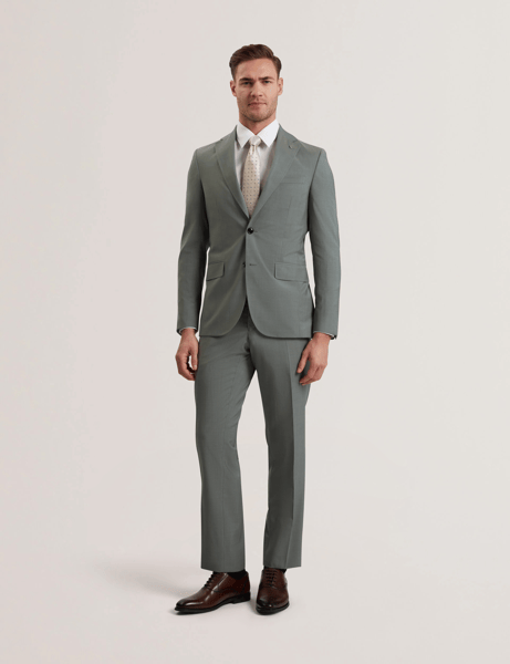 Men | Classic Wool Suit Jacket | Dark Green