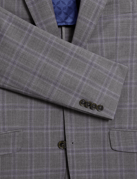 Men | Classic Wool Suit Jacket | Light Pastel Grey (V1)