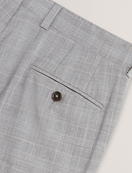 Men | Classic Wool Suit Trouser | Light Pastel Grey (V3)