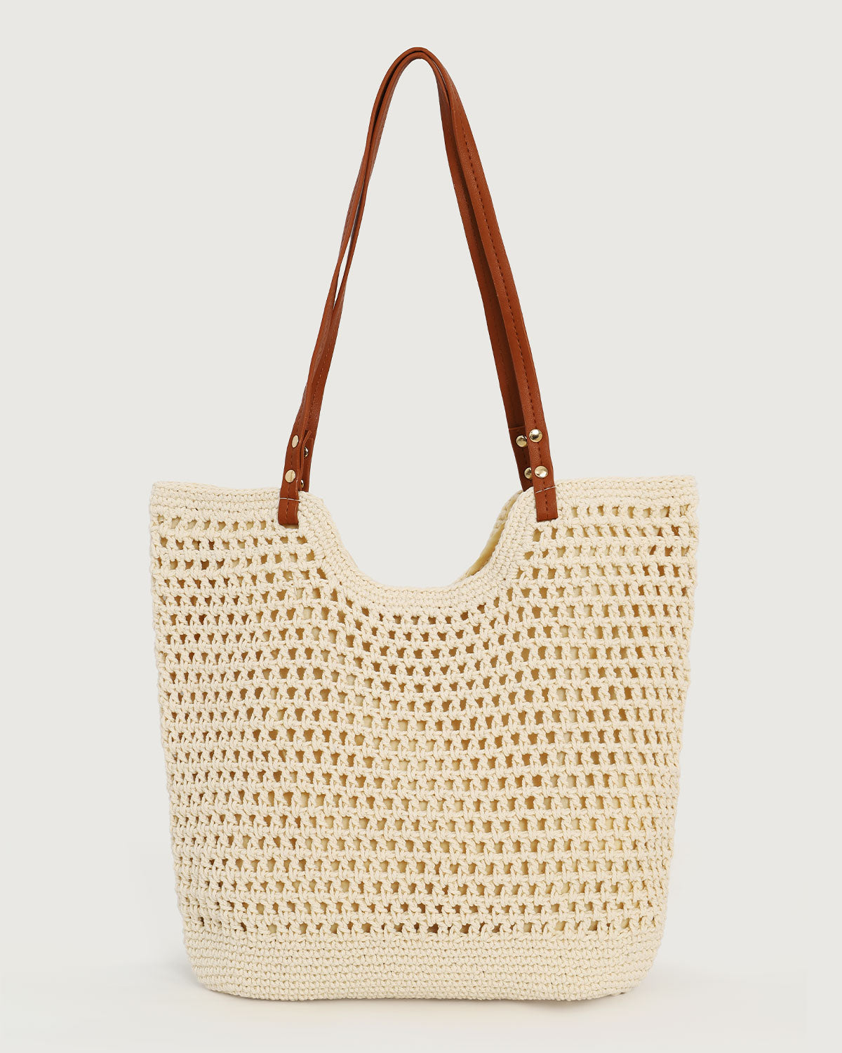 Hollow Woven Straw Bag | Beige