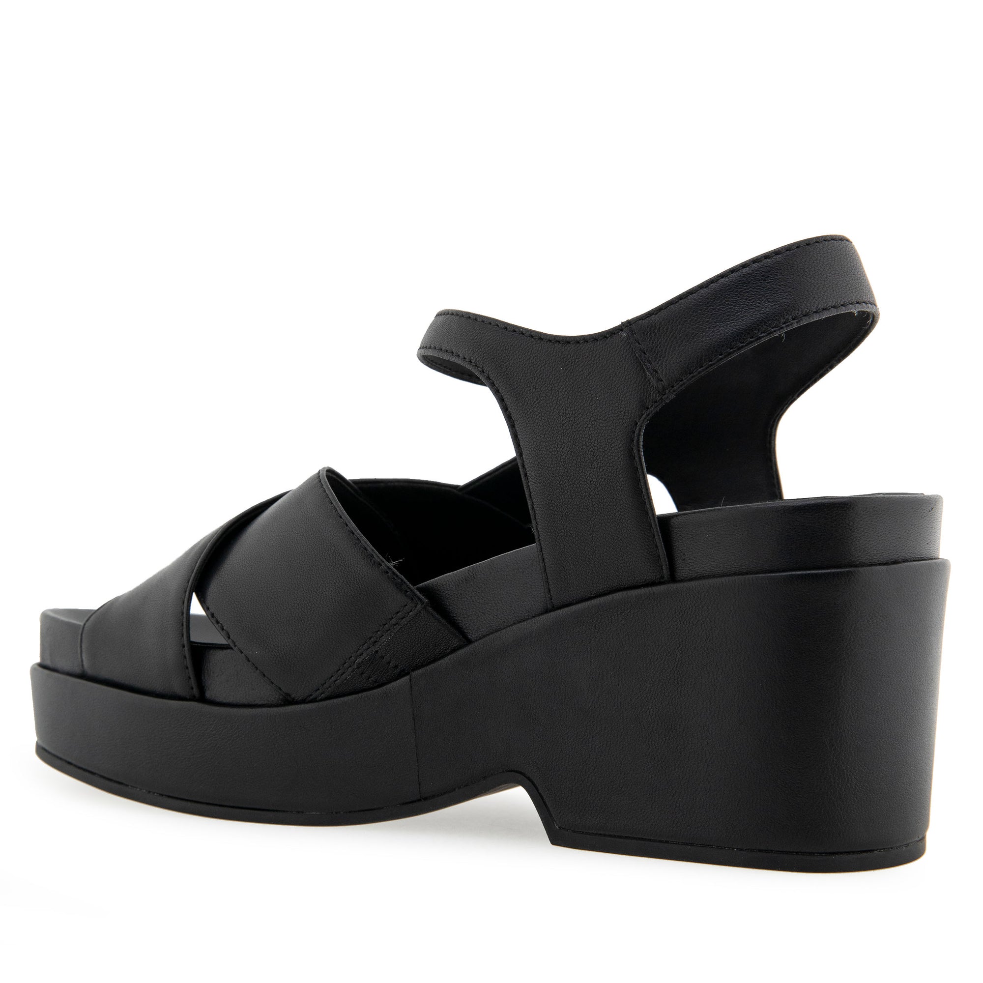 Cora Sandal Dress Platform | Black Leather