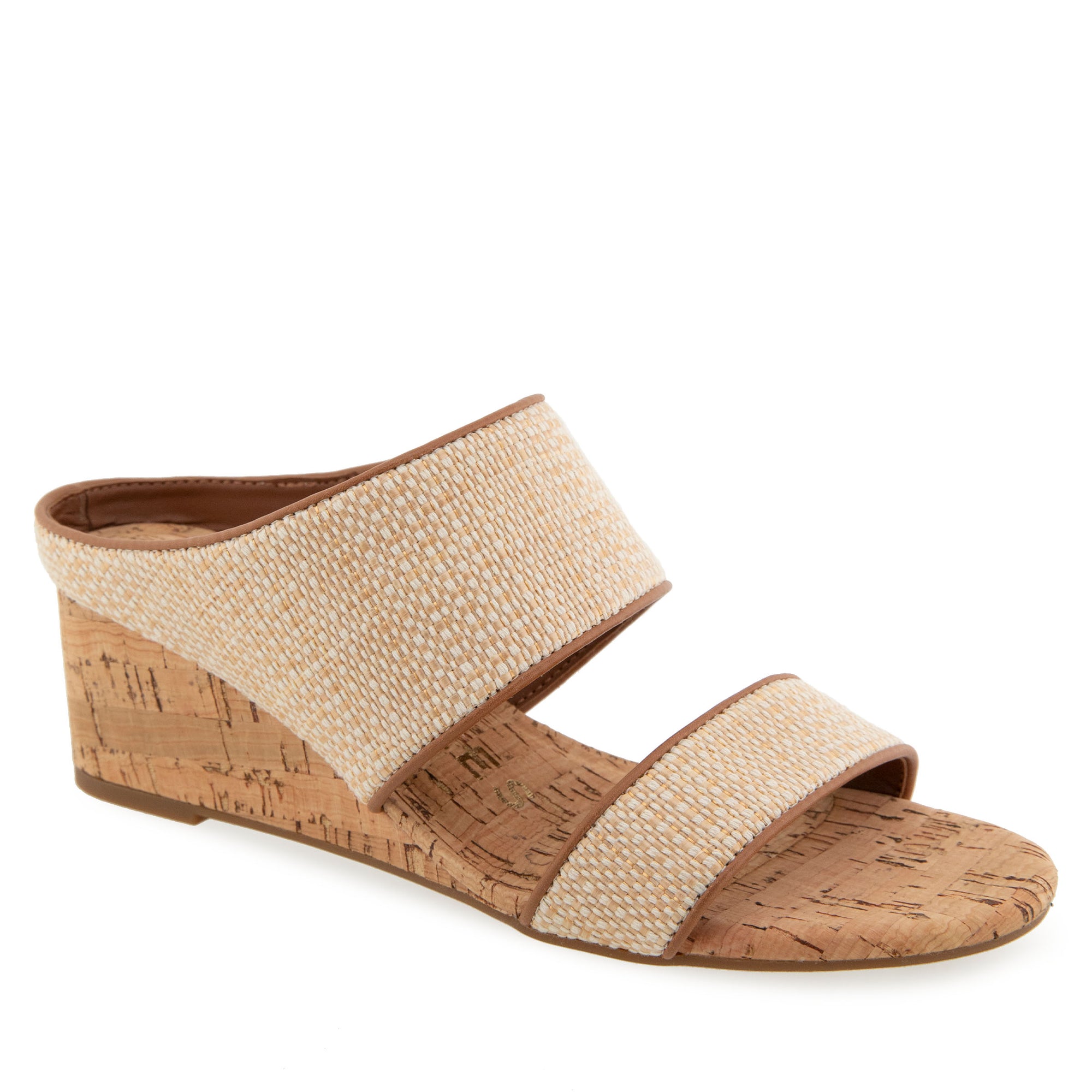 Wheeler Sandal Wedge | Natural/Tan Raffia
