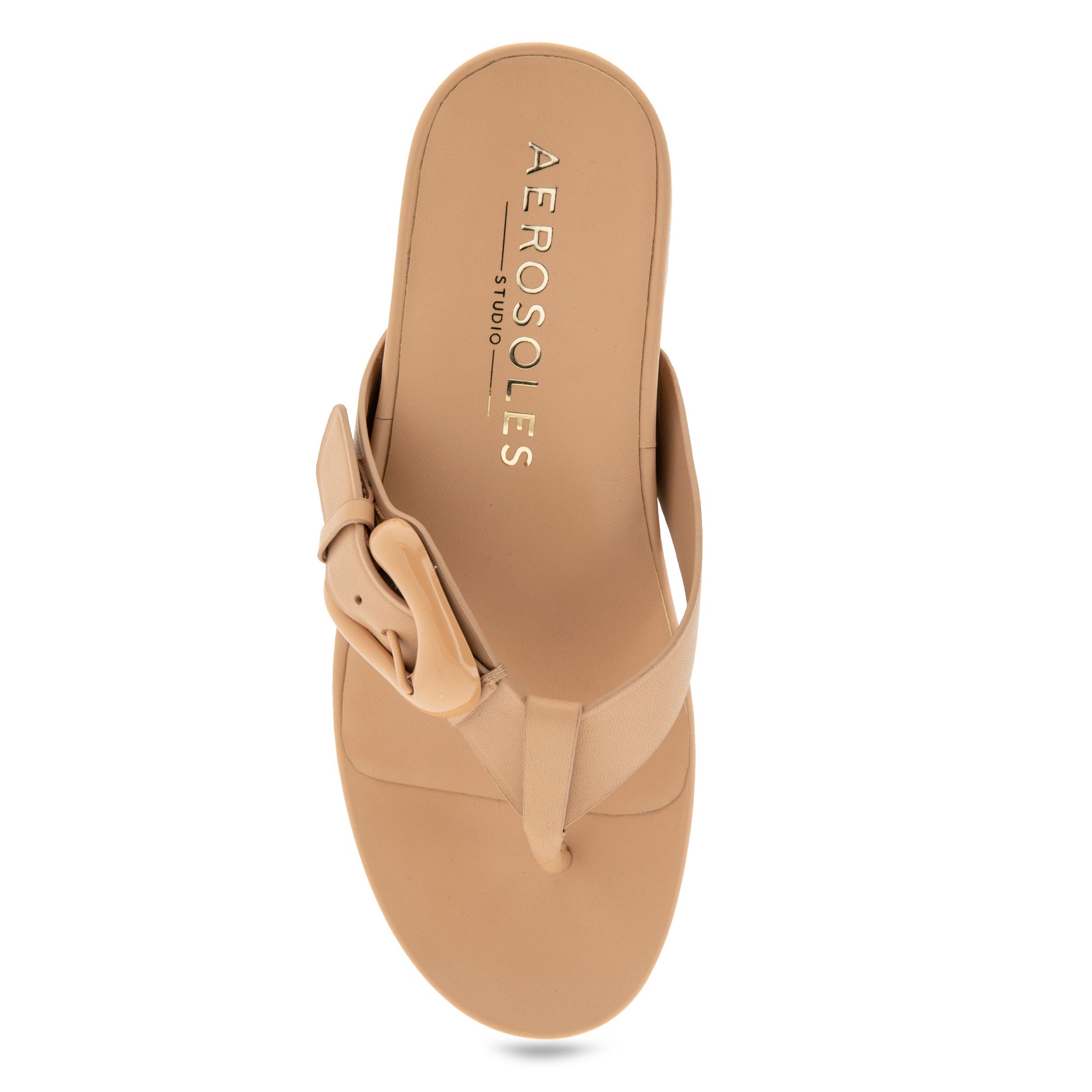 Calvin Sandal Dress Kitten Heel | Beige Bisque Leather