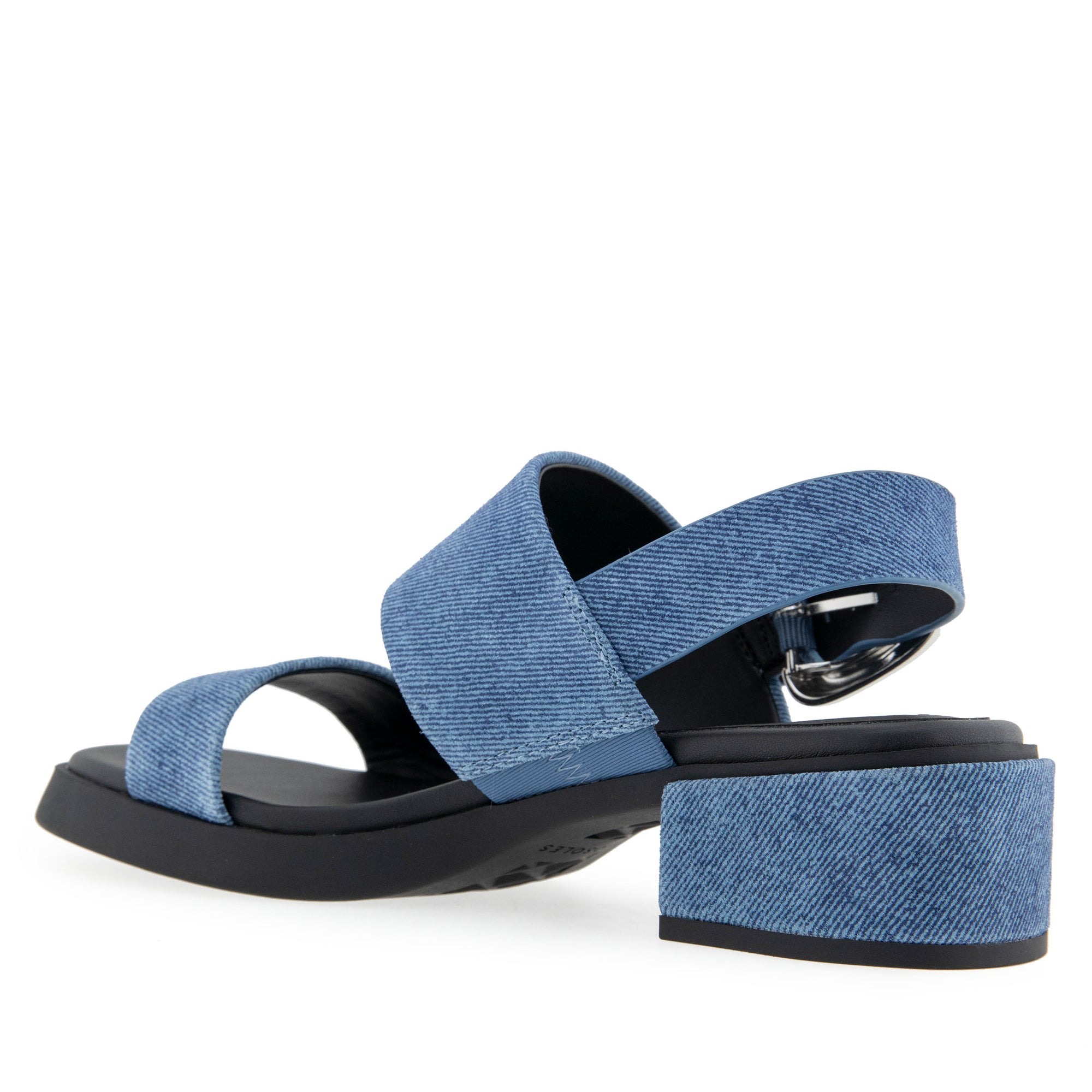 Dantay Sandal Block Heel | Blue Jean Denim Suede