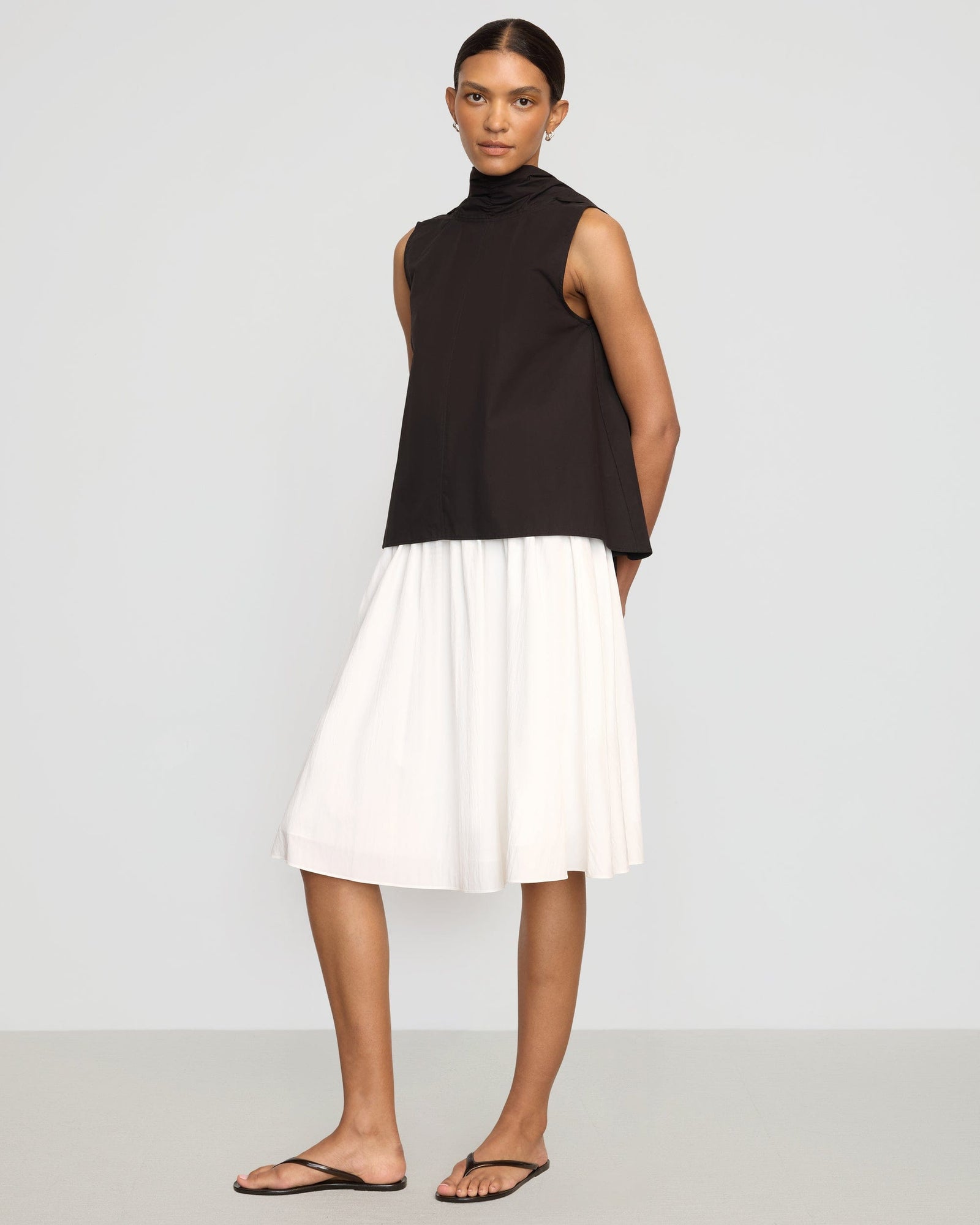 Vanessa | Zazie Shirred Stretch-Waist Midi Skirt in Size Small