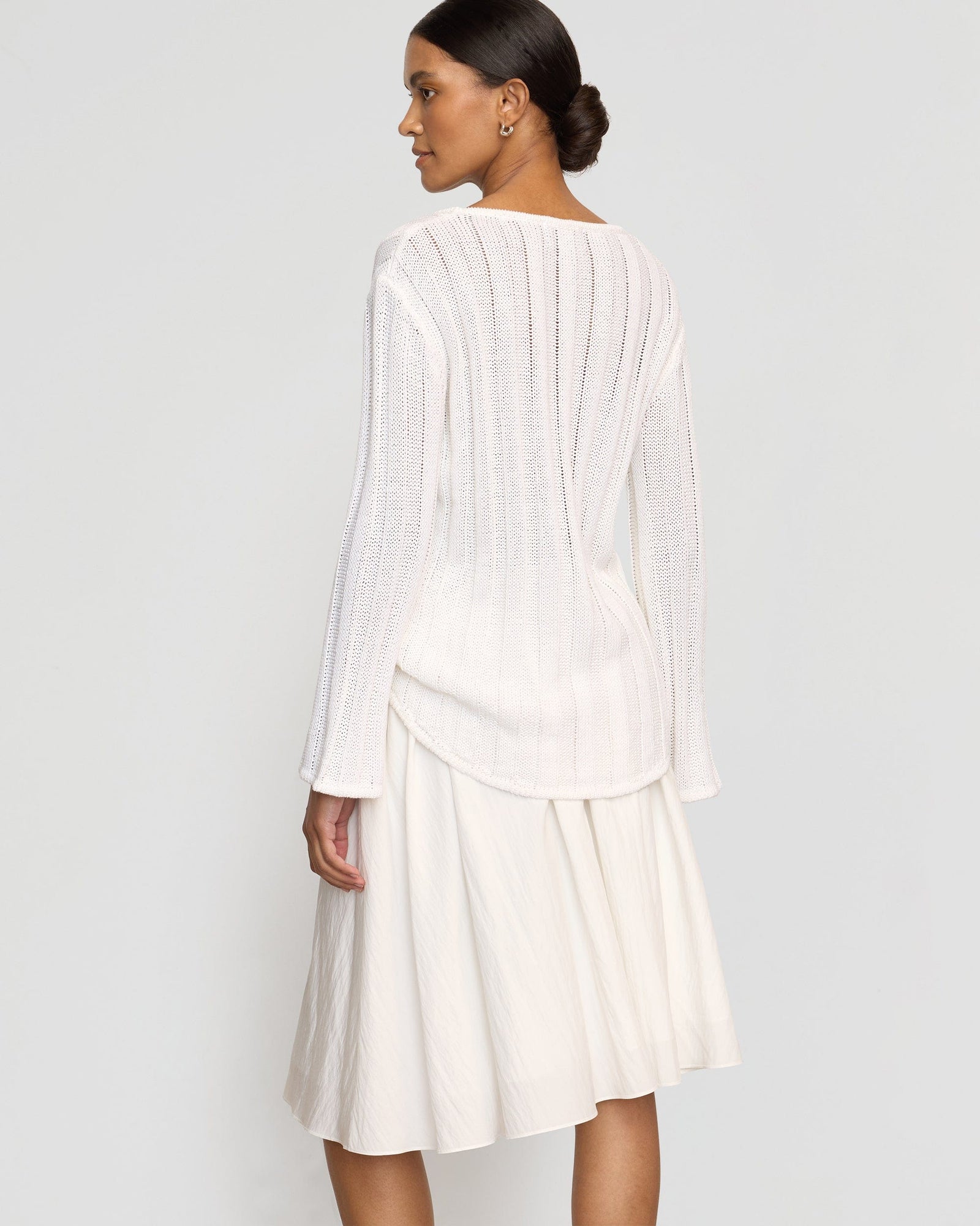 Vanessa | Zazie Shirred Stretch-Waist Midi Skirt in Size Small