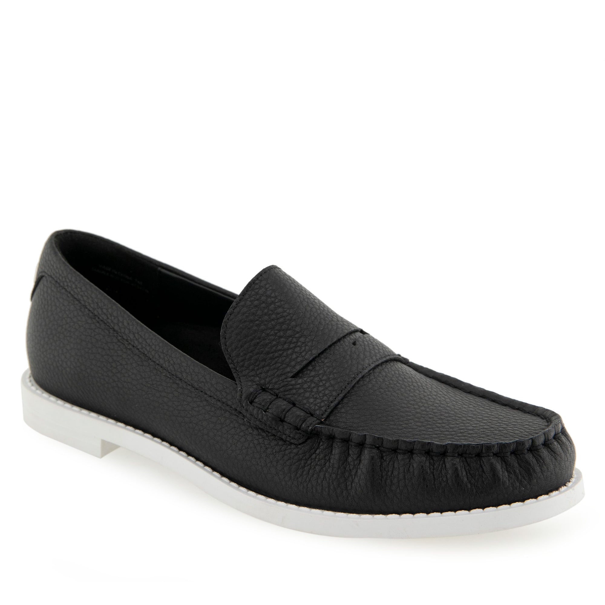 Sienna Tailored Loafer | Black Pebbled Leather