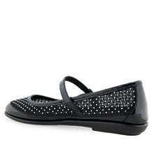 Baylee Casual Flat | Crystal/Black Mesh Fabric