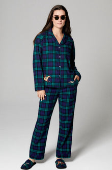 Women's Highlander Long Sleeve Classic Woven Cotton Portuguese Flannel PJ Set
