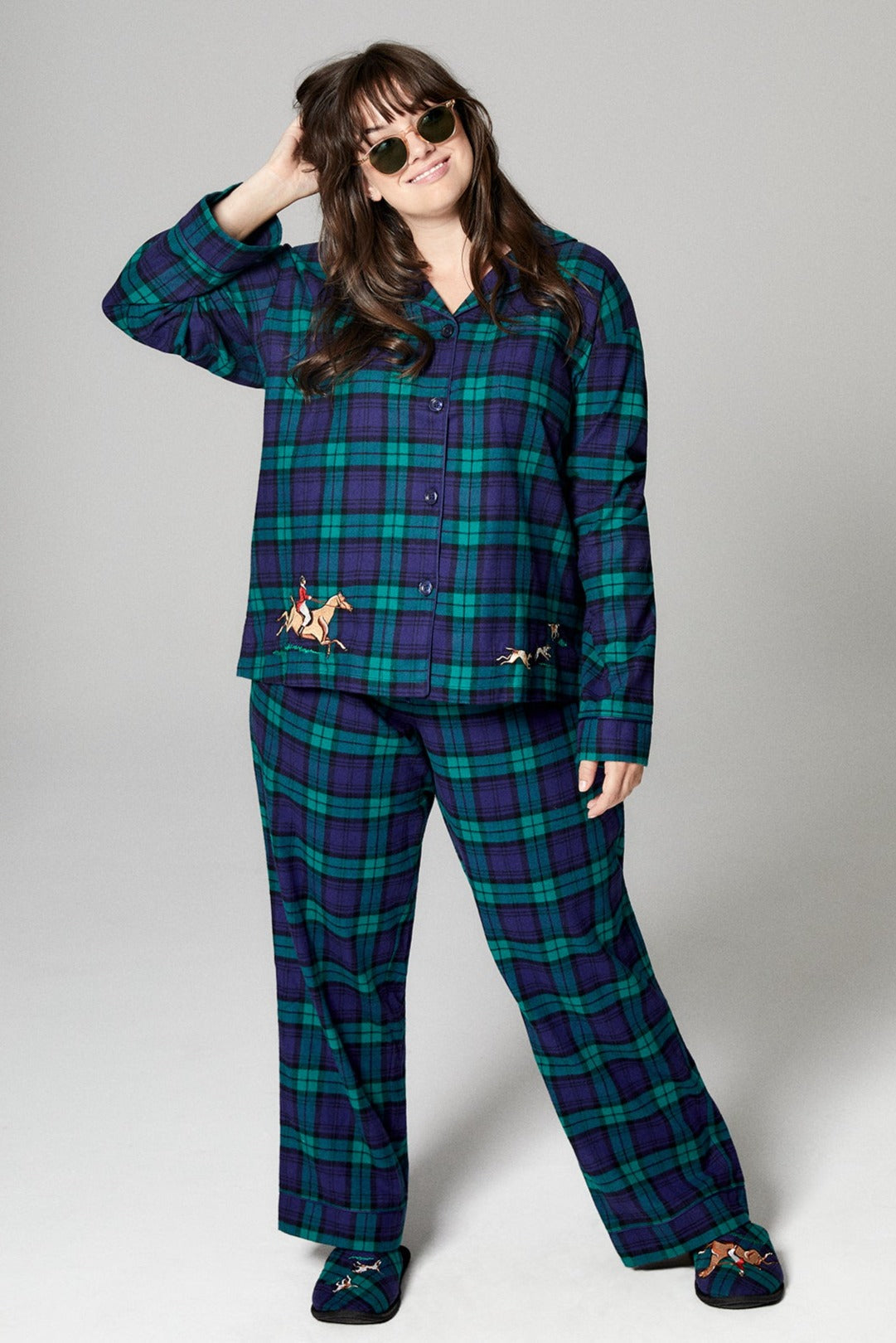 Women's Highlander Long Sleeve Classic Woven Cotton Portuguese Flannel PJ Set