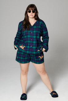 Women's Highlander Long Sleeve Classic Shorty Woven Portuguese Flannel PJ Set