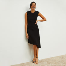 Front image of a woman standing wearing the Lara Dress in Black | Lead