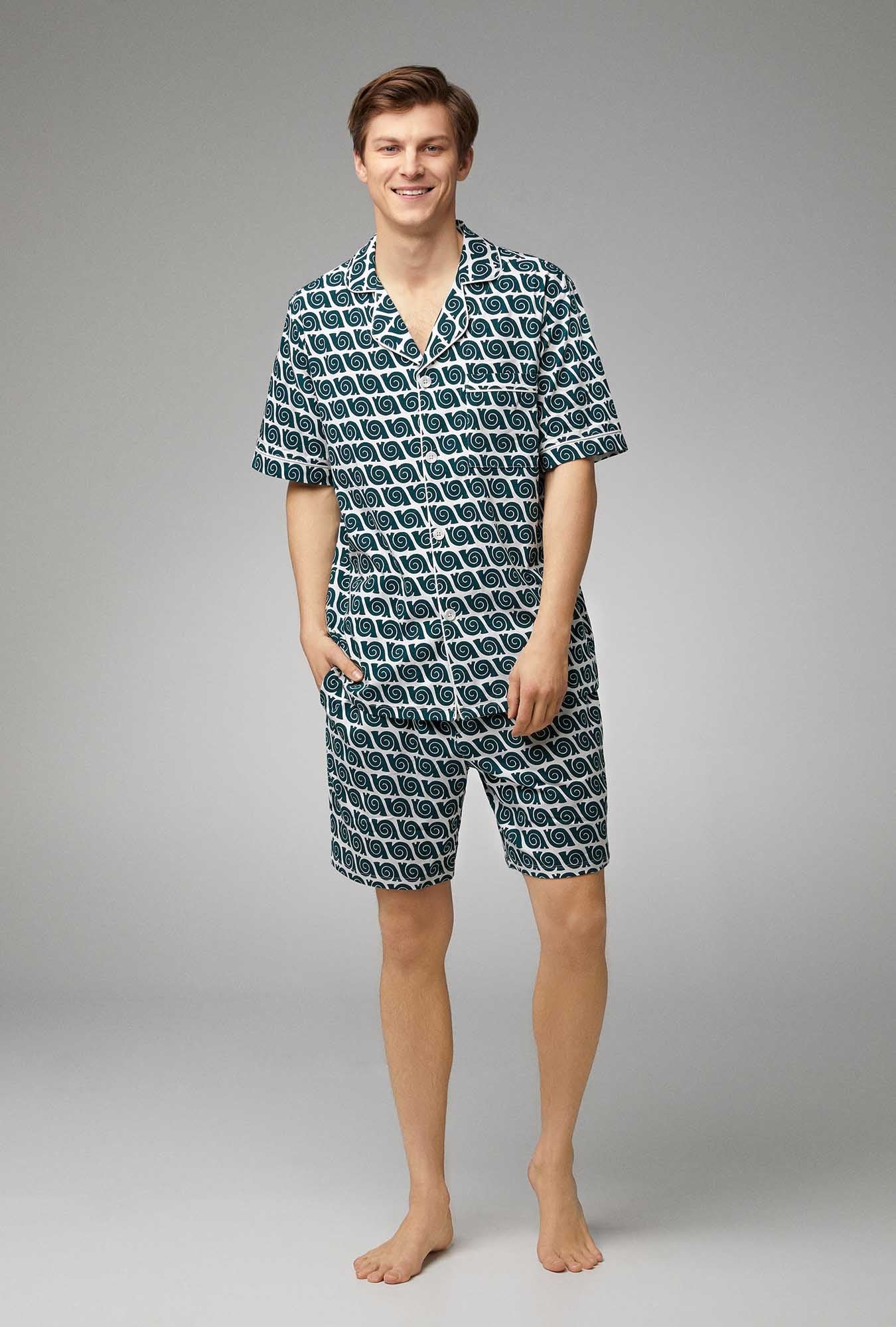 Men's BedHead x Mr.Turk Snail Men's Short Sleeve Stretch Jersey Boxer PJ Set