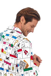 Men's Monopoly Gameboard Men's Long Sleeve Classic Stretch Jersey PJ Set