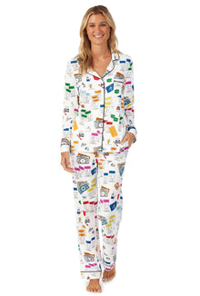 Women's Let's Play Monopoly Long Sleeve Classic Stretch Jersey PJ Set