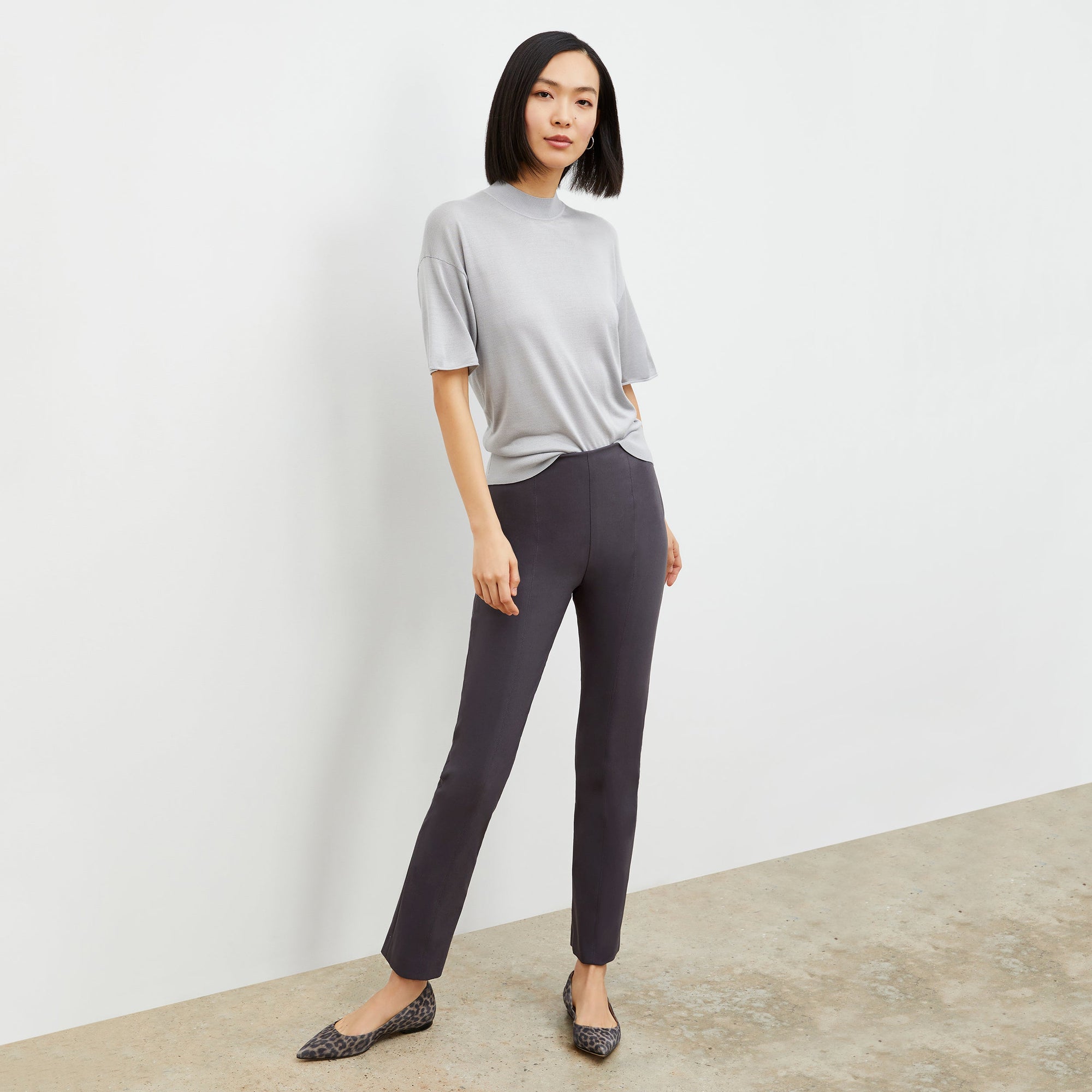Front image of a woman wearing the Foster Pant - Everstretch  in Monsoon | Lead