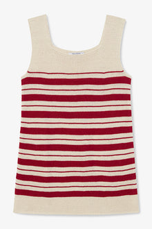 Packshot image of the Adele Tank in Crimson / Ivory | Still | Exclude