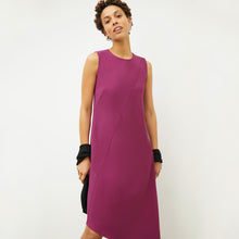 Front image of a woman wearing the Lara Dress - Eco Heavy Crepe in Berry