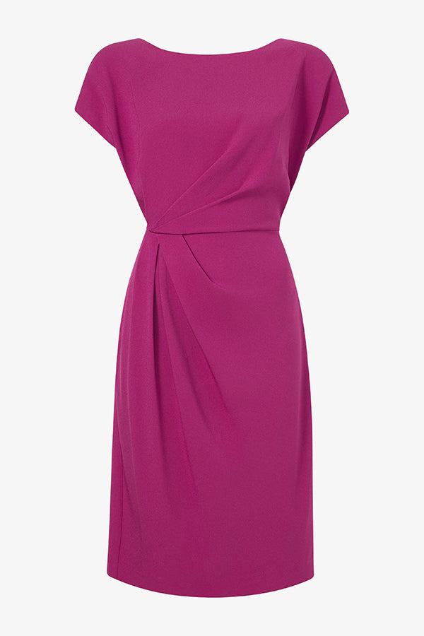 Packshot image of the Jillian Dress - Eco Medium Crepe in Berry | Still | Exclude | Grid Hover