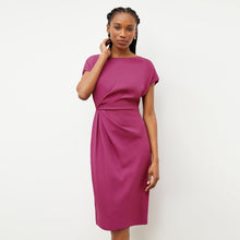 Front image of a woman wearing the Jillian Dress - Eco Medium Crepe in Berry | Lead